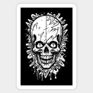 Skull Splash White Ink Sticker